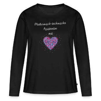 Medizinisch Technische Assistentin mit Herz - Frauen Premium Bio Langarmshirt - Schwarz - Vorne - Julia (174cm)