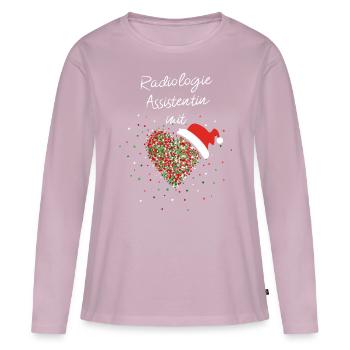Radiologieassistenzin mit Herz Nikolausmütze - Frauen Premium Bio Langarmshirt - Altrosa - Vorne - Julia (174cm)