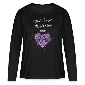 Radiologieassistenzin mit Herz Assistentin CT MRT - Frauen Premium Bio Langarmshirt - Schwarz - Vorne - Julia (174cm)