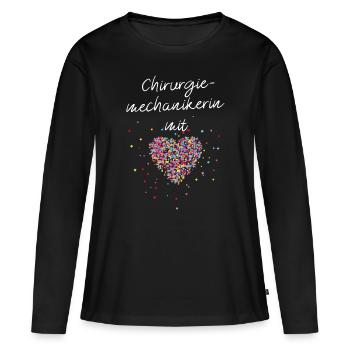 Chirurgiemechanikerin mit Herz Chirurgie - Frauen Premium Bio Langarmshirt - Schwarz - Vorne - Julia (174cm)