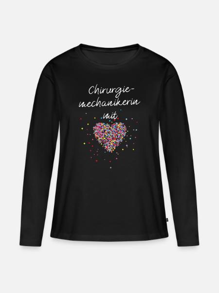 Chirurgiemechanikerin mit Herz Chirurgie - Frauen Premium Bio Langarmshirt - Schwarz