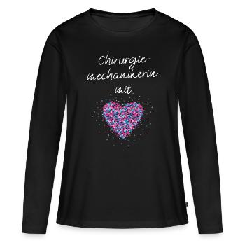 Chirurgiemechanikerin mit Herz Krankenhaus - Frauen Premium Bio Langarmshirt - Schwarz - Vorne - Julia (174cm)