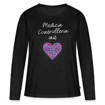 Medizincontrollerin mit Herz Krankenhausleitung - Frauen Premium Bio Langarmshirt - Schwarz - Vorne - Julia (174cm)