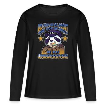 Avez-vous entendu parler du flic au lit qu’il était - T-shirt manches longues Premium bio Femme - noir - Devant - Julia (174cm)