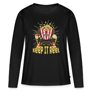 Cinéma Cinéma Film Popcorn Films - T-shirt manches longues Premium bio Femme - noir - Devant - Julia (174cm)
