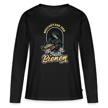 Protecteur des abeilles - T-shirt manches longues Premium bio Femme - noir - Devant - Julia (174cm)