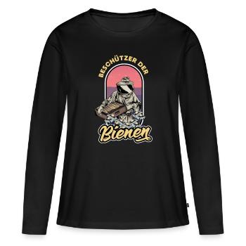 Protecteur des abeilles - T-shirt manches longues Premium bio Femme - noir - Devant - Julia (174cm)