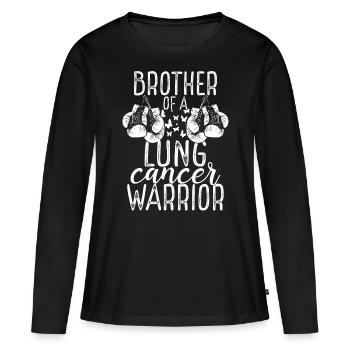 Brother Lung Cancer Awareness Sibling Twin - Frauen Premium Bio Langarmshirt - Schwarz - Vorne - Julia (174cm)