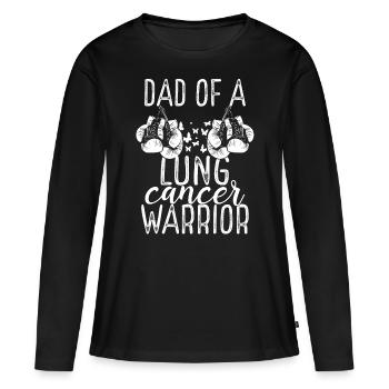 Dad Lung Cancer Awareness Fathers Day Papa - Frauen Premium Bio Langarmshirt - Schwarz - Vorne - Julia (174cm)