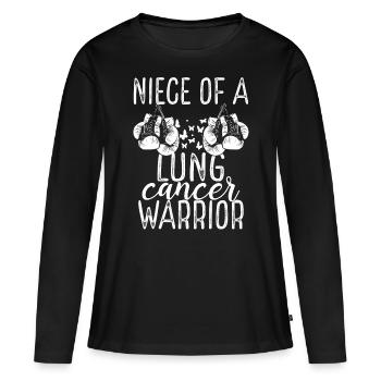 Niece Lung Cancer Awareness Aunt Uncle - Women's Premium Organic Long Sleeve Shirt - black - Front - Julia (174cm)