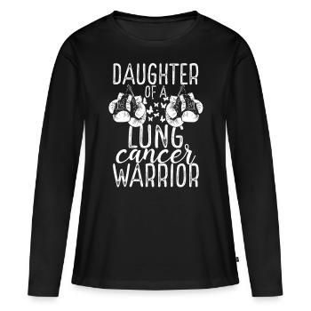 Daughter Lung Cancer Awareness Month Ribbon - Frauen Premium Bio Langarmshirt - Schwarz - Vorne - Julia (174cm)
