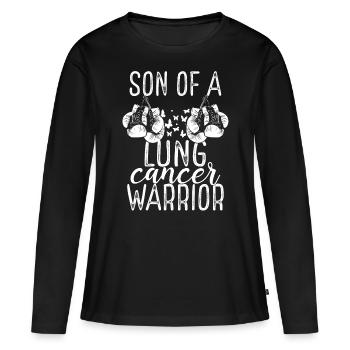 Son Lung Cancer Awareness Month Ribbon - Frauen Premium Bio Langarmshirt - Schwarz - Vorne - Julia (174cm)