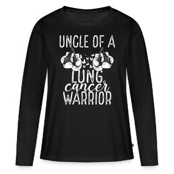 Uncle Lung Cancer Awareness Niece Nephew - Frauen Premium Bio Langarmshirt - Schwarz - Vorne - Julia (174cm)