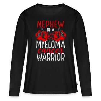 Nephew Myeloma Cancer Awareness Aunt Uncle - Women's Premium Organic Long Sleeve Shirt - black - Front - Julia (174cm)