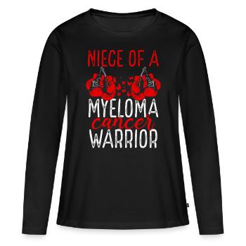 Niece Myeloma Cancer Awareness Aunt Uncle - Women's Premium Organic Long Sleeve Shirt - black - Front - Julia (174cm)