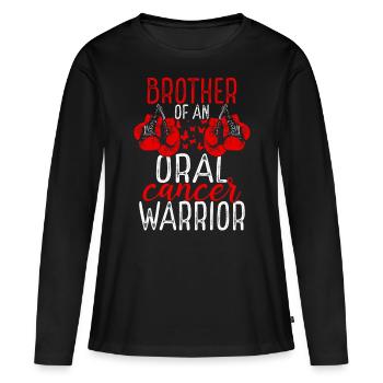 Brother Oral Cancer Awareness Sibling Twin - Frauen Premium Bio Langarmshirt - Schwarz - Vorne - Julia (174cm)