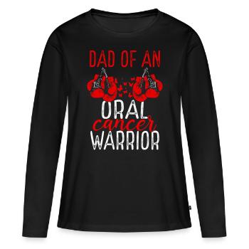 Dad Oral Cancer Awareness Fathers Day Papa - Frauen Premium Bio Langarmshirt - Schwarz - Vorne - Julia (174cm)