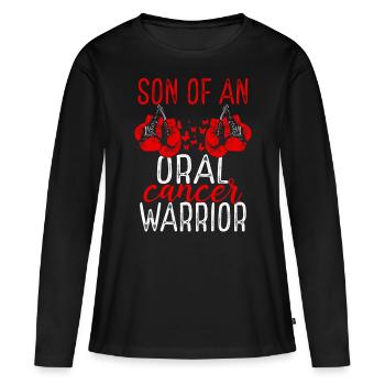 Son Oral Cancer Awareness Month Ribbon - Frauen Premium Bio Langarmshirt - Schwarz - Vorne - Julia (174cm)