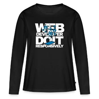 Webentwickler Do It Responsively Website-programm - Frauen Premium Bio Langarmshirt - Schwarz - Vorne - Julia (174cm)
