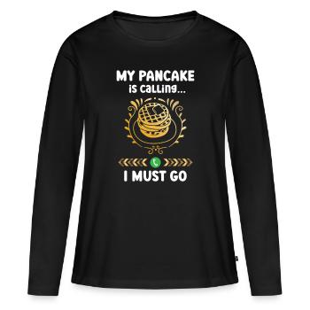 Ma crêpe m’appelle et je dois aller au - T-shirt manches longues Premium bio Femme - noir - Devant - Julia (174cm)