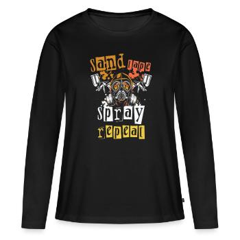 Sand Tape Spray Repeat Auto Body Painter - Frauen Premium Bio Langarmshirt - Schwarz - Vorne - Julia (174cm)