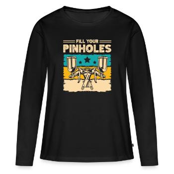 Füllen Sie Ihre Pinholes Auto Body Painter Auto - Frauen Premium Bio Langarmshirt - Schwarz - Vorne - Julia (174cm)