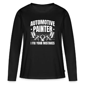Auto Body Painter Job Beruf Auto Detaillierung - Frauen Premium Bio Langarmshirt - Schwarz - Vorne - Julia (174cm)
