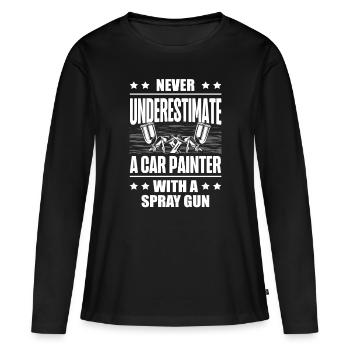 Auto Body Painter Job Beruf Auto Detaillierung - Frauen Premium Bio Langarmshirt - Schwarz - Vorne - Julia (174cm)