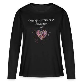 Operationstechnische Assistentin mit Herz OTA OP - Frauen Premium Bio Langarmshirt - Schwarz - Vorne - Julia (174cm)