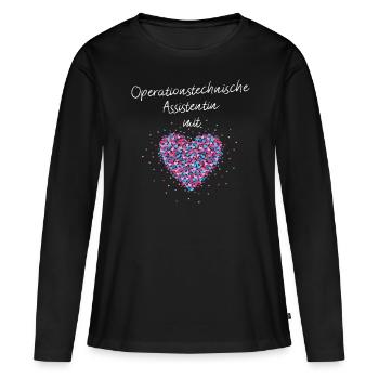 Operationstechnische Assistentin mit Herz Klinik - Frauen Premium Bio Langarmshirt - Schwarz - Vorne - Julia (174cm)