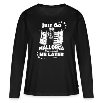 Spanien Mallorca Balearen Insel Urlaub - Frauen Premium Bio Langarmshirt - Schwarz - Vorne - Julia (174cm)