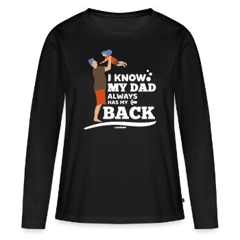 Père et fille - T-shirt manches longues Premium bio Femme - noir - Devant - Julia (174cm)