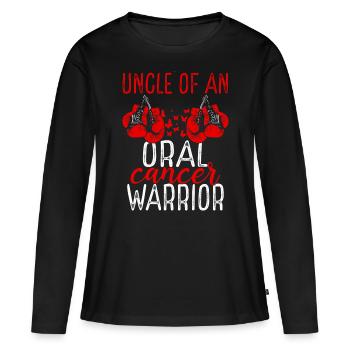 Uncle Oral Cancer Awareness Niece Nephew - Frauen Premium Bio Langarmshirt - Schwarz - Vorne - Julia (174cm)