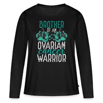 Brother Ovarian Cancer Awareness Sibling Twin - Frauen Premium Bio Langarmshirt - Schwarz - Vorne - Julia (174cm)