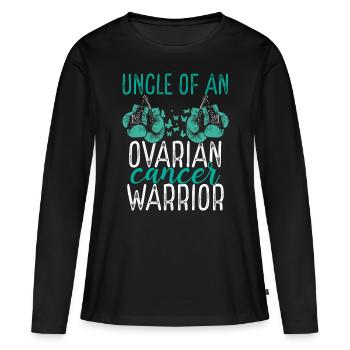 Uncle Ovarian Cancer Awareness Niece Nephew - Frauen Premium Bio Langarmshirt - Schwarz - Vorne - Julia (174cm)