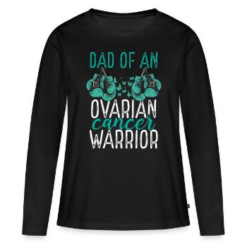 Dad Ovarian Cancer Awareness Fathers Day Papa - Frauen Premium Bio Langarmshirt - Schwarz - Vorne - Julia (174cm)