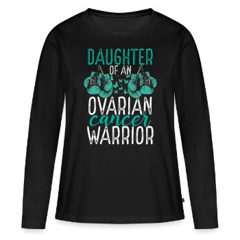 Daughter Ovarian Cancer Awareness Month Ribbon - Frauen Premium Bio Langarmshirt - Schwarz - Vorne - Julia (174cm)