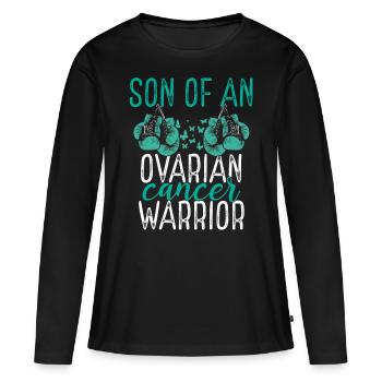 Son Ovarian Cancer Awareness Month Ribbon - Frauen Premium Bio Langarmshirt - Schwarz - Vorne - Julia (174cm)