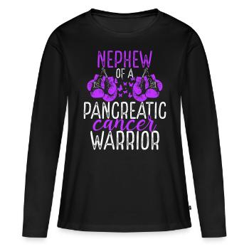 Nephew Pancreatic Cancer Awareness Aunt Uncle - Women's Premium Organic Long Sleeve Shirt - black - Front - Julia (174cm)