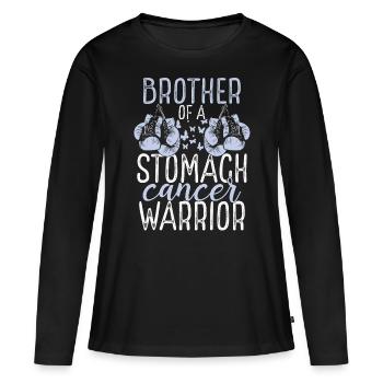 Brother Stomach Cancer Awareness Sibling Twin - Frauen Premium Bio Langarmshirt - Schwarz - Vorne - Julia (174cm)