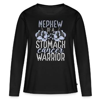 Nephew Stomach Cancer Awareness Aunt Uncle - Frauen Premium Bio Langarmshirt - Schwarz - Vorne - Julia (174cm)