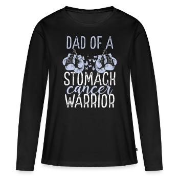 Dad Stomach Cancer Awareness Fathers Day Papa - Frauen Premium Bio Langarmshirt - Schwarz - Vorne - Julia (174cm)