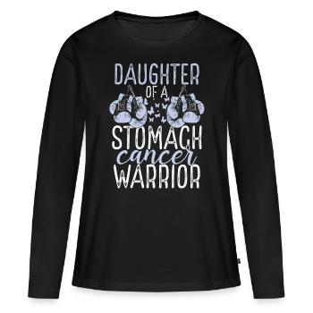 Daughter Stomach Cancer Awareness Month Ribbon - Frauen Premium Bio Langarmshirt - Schwarz - Vorne - Julia (174cm)