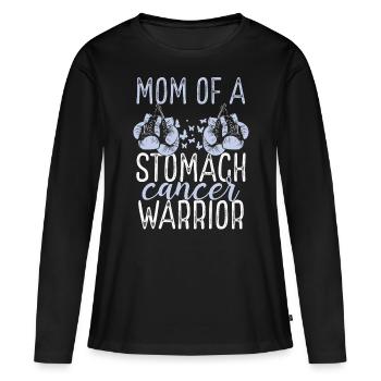 Mom Stomach Cancer Awareness Mothers Day Mama - Frauen Premium Bio Langarmshirt - Schwarz - Vorne - Julia (174cm)