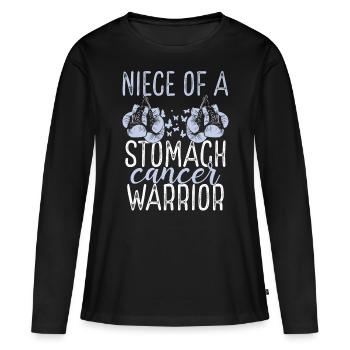 Niece Stomach Cancer Awareness Aunt Uncle - Frauen Premium Bio Langarmshirt - Schwarz - Vorne - Julia (174cm)