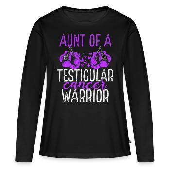 Tante Sensibilisation au cancer des testicules Nièce Neveu - T-shirt manches longues Premium bio Femme - noir - Devant - Julia (174cm)