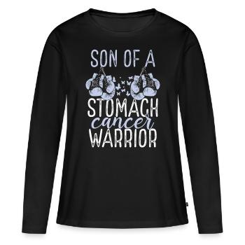 Son Stomach Cancer Awareness Month Ribbon - Frauen Premium Bio Langarmshirt - Schwarz - Vorne - Julia (174cm)