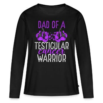 Papa Sensibilisation au cancer des testicules Fête des pères Papa - T-shirt manches longues Premium bio Femme - noir - Devant - Julia (174cm)