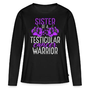 Soeur Sensibilisation au cancer du testicule Jumelle jumelle - T-shirt manches longues Premium bio Femme - noir - Devant - Julia (174cm)