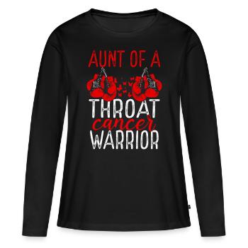 Aunt Throat Cancer Awareness Niece Nephew - Women's Premium Organic Long Sleeve Shirt - black - Front - Julia (174cm)
